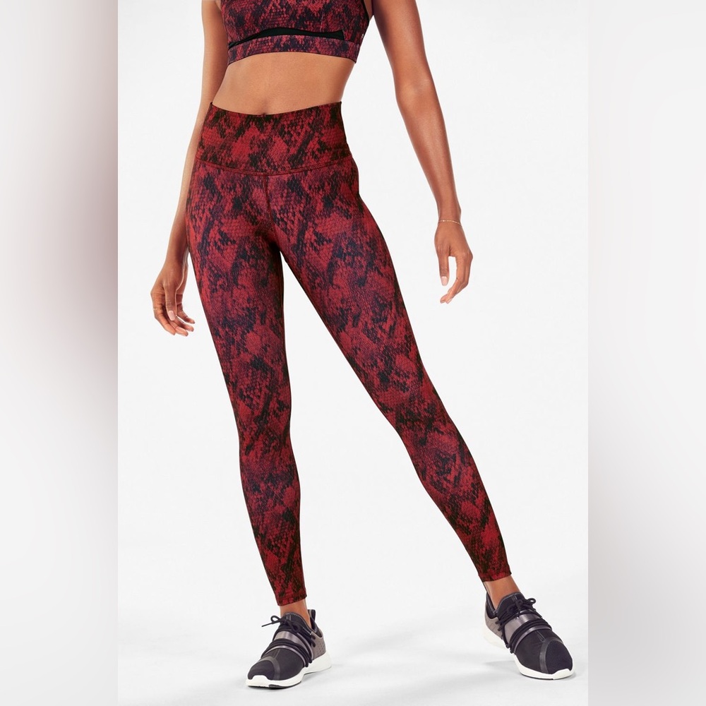 Fabletics Define PowerHold High Waisted Legging Persimmon Asper Red Snake